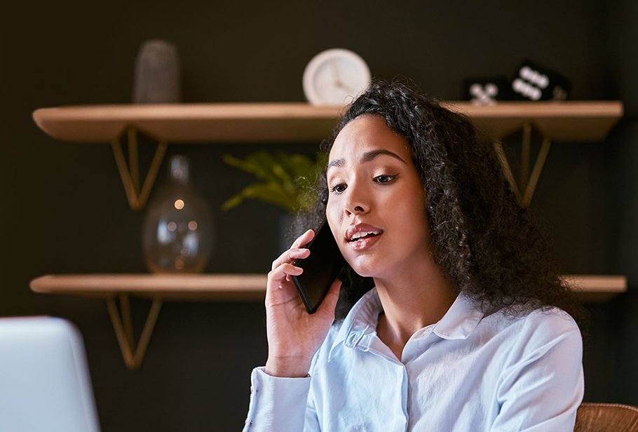 Young woman speaking on a cell phone